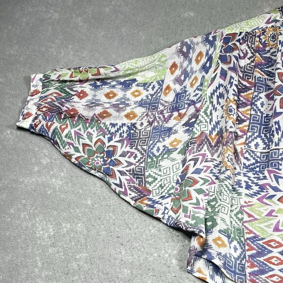 Anthropologie Maeve Blouse Womens Size Medium Bryanna Ikat Tribal Shirt - Picture 5 of 16